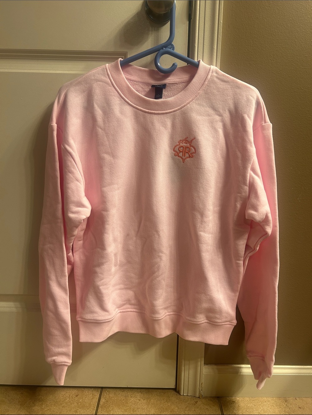 Roller Rabbit x Target Pink Crewneck Sweatshirt with Embroidered Crest